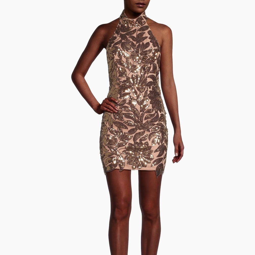 Milly Olivia Gold Sequin Dress us 6